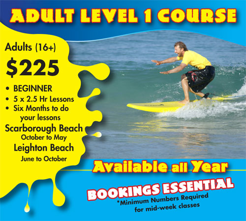 Adults Level One Surf Course Scarborough Beach