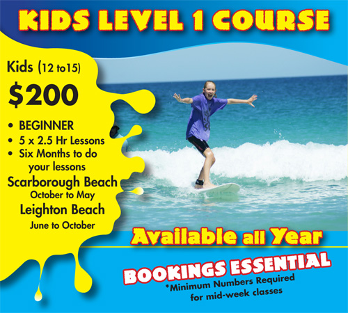 Kids Level One Surf Course Perth